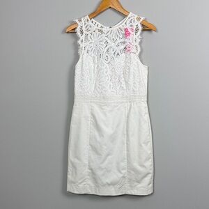 Lilly Pulitzer Sharice Stretch Shift Dress. Resort White. Size 8.